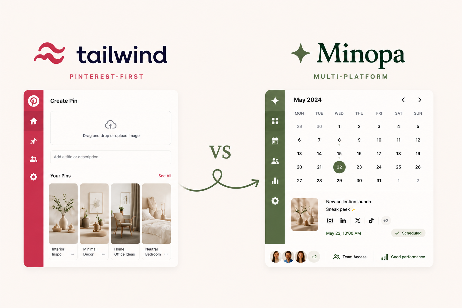 Tailwind vs Minopa: Pinterest-First or Multi-Platform?